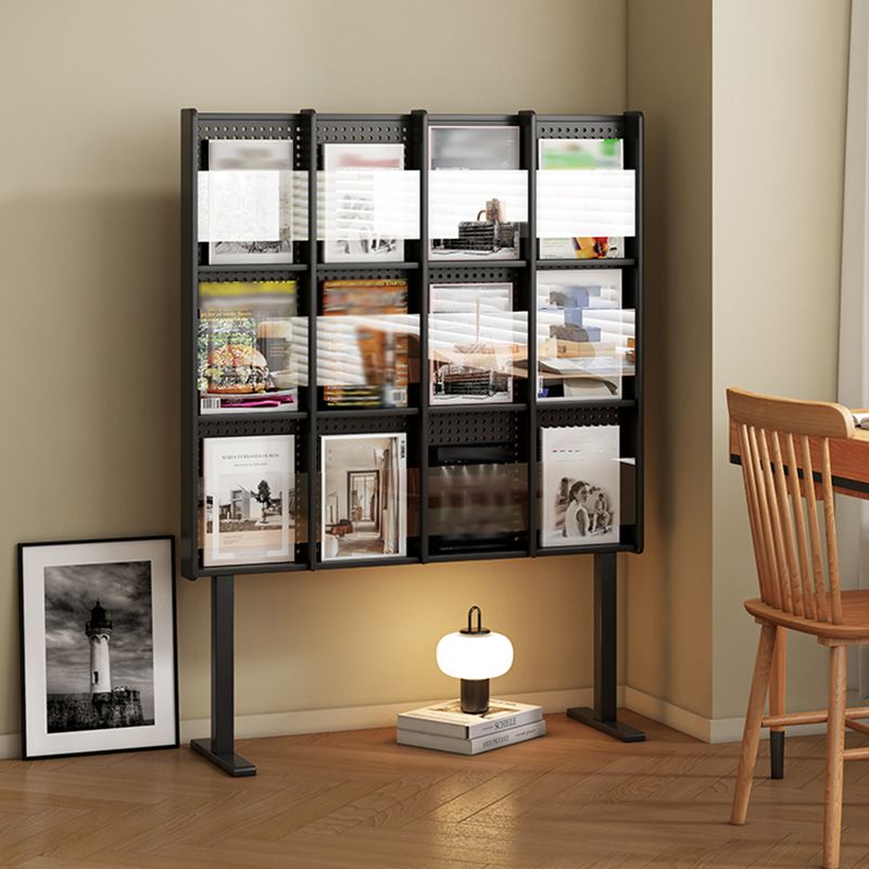 Modern Style Closed Back Bookshelf Standard Metal Bookcase with Shelves