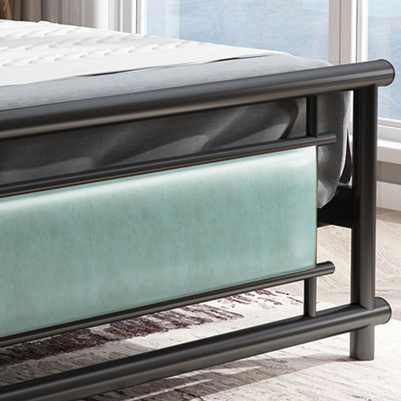 Contemporary Open-Frame Bed with Black Iron Frame and Legs Bed