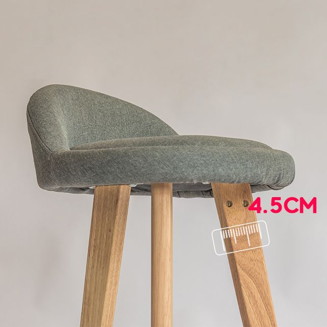 Modern Armless Backrest Counter Stool Wood Milk Tea Shop Bar Stool with Cushion and Pedal