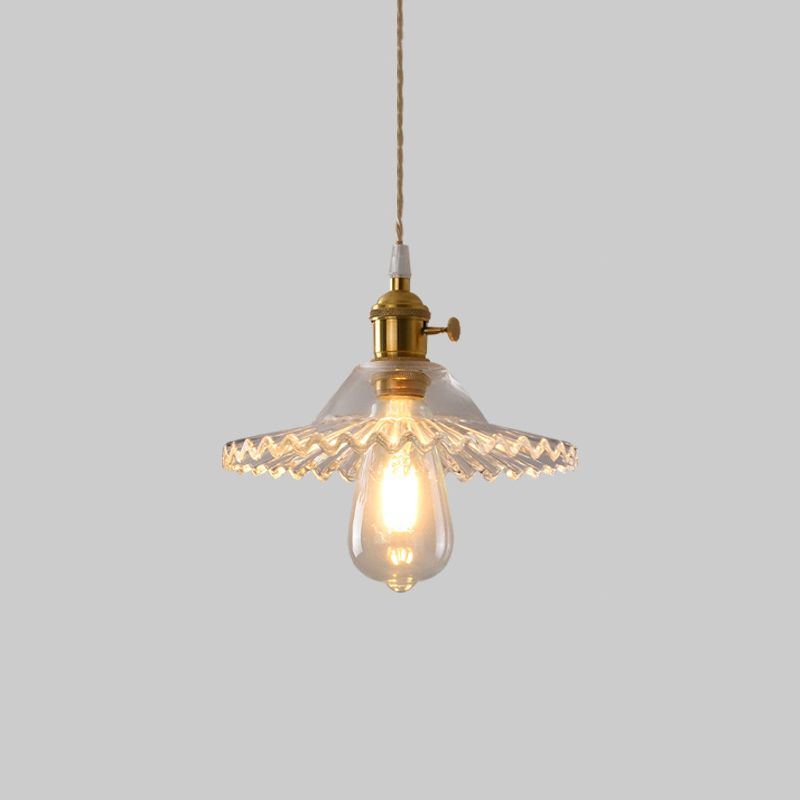 Kit de luz colgante industrial de 1 luces de vidrio suspendido de iluminación para comedor para comedor