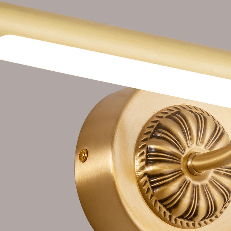 Modern Simple Copper Makeup Mirror Lamp Nordic LED Mirror Light Fixture for Bathroom