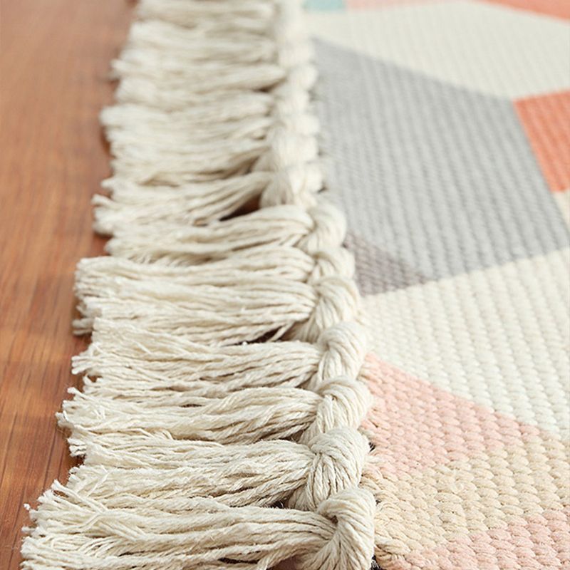 Modern Kids Bedroom Rug Multi Color Plant Printed Carpet Non-Slip Backing Handmade Indoor Rug