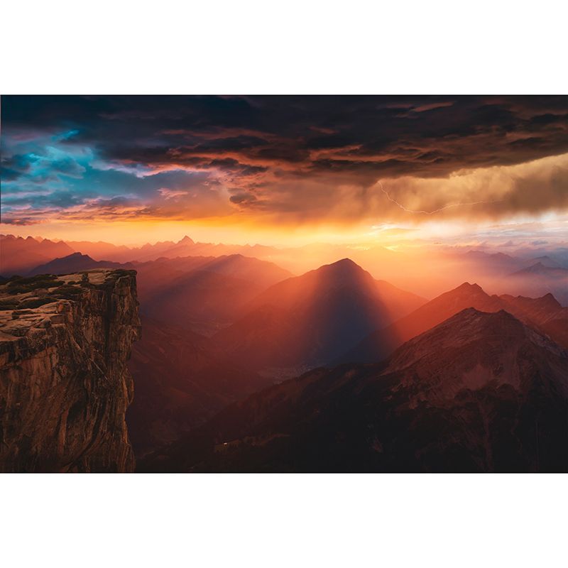 Customized High Mountain Mural Wallpaper Contemporary for Dining Room Decor