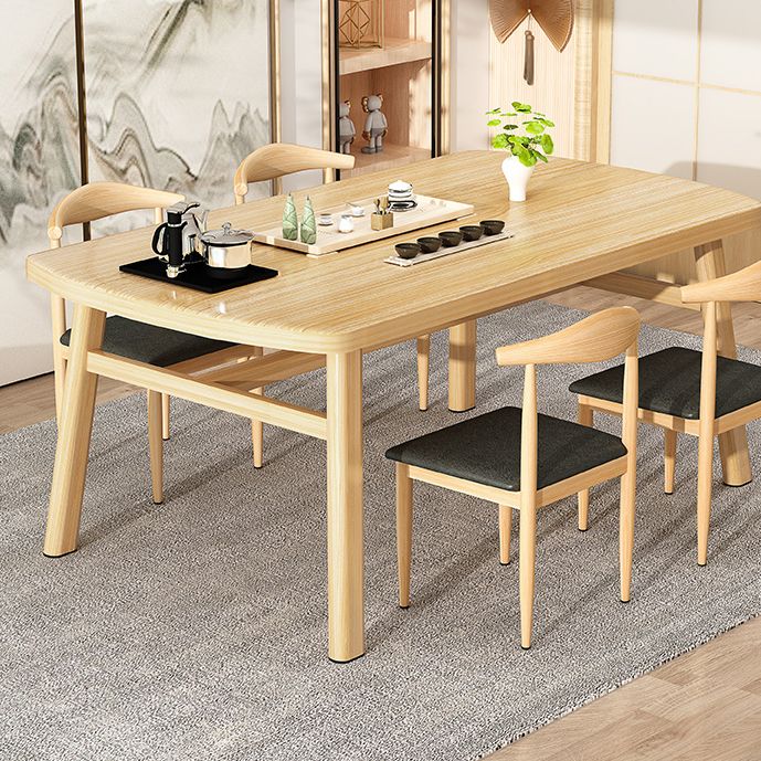 Minimalist Style Traditional Height Dining Set with Rectangle Shape Table and 4 Legs Base