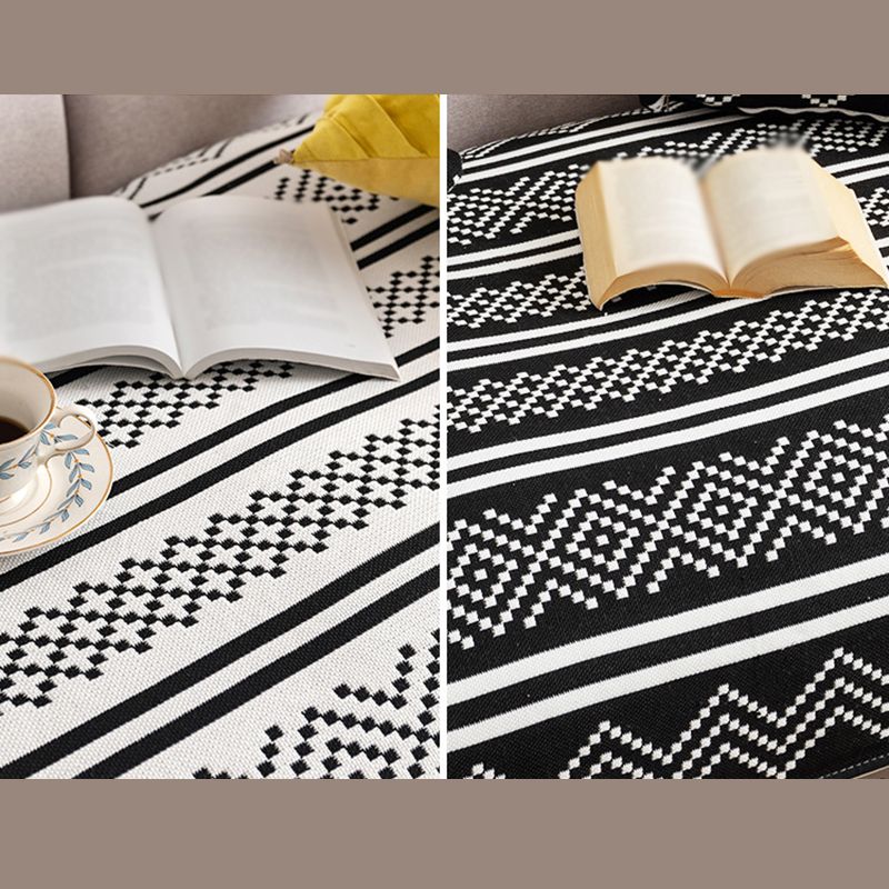 Bohemian Black Ameicana Match tapis funky Cotton Mélangez Aire tapis de frange pour chambre à coucher