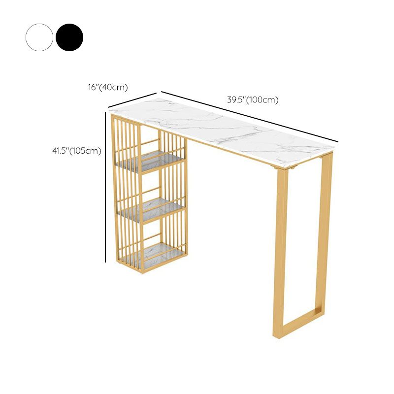 Glam Rectangle Bar Table Set 1/3/5 Pieces Faux Marble Counter Table Set for Dining Room