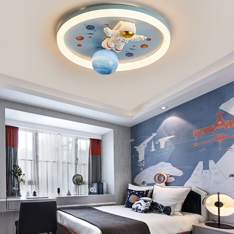 Modern Ceiling Lamp Colorful LED Flush Mount Light Fixture with Acrylic Shade for Bedroom