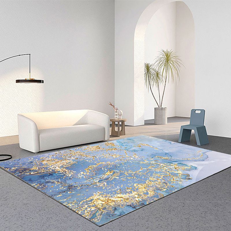Abstract Area Rug Ink Painting Carpet Stain Resistant Rug for Living Room, Bedroom