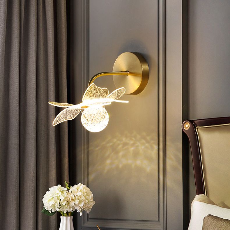 Acrylic Modern Wall Sconce Geometric Bronze Wall Mounted Light for Bedroom
