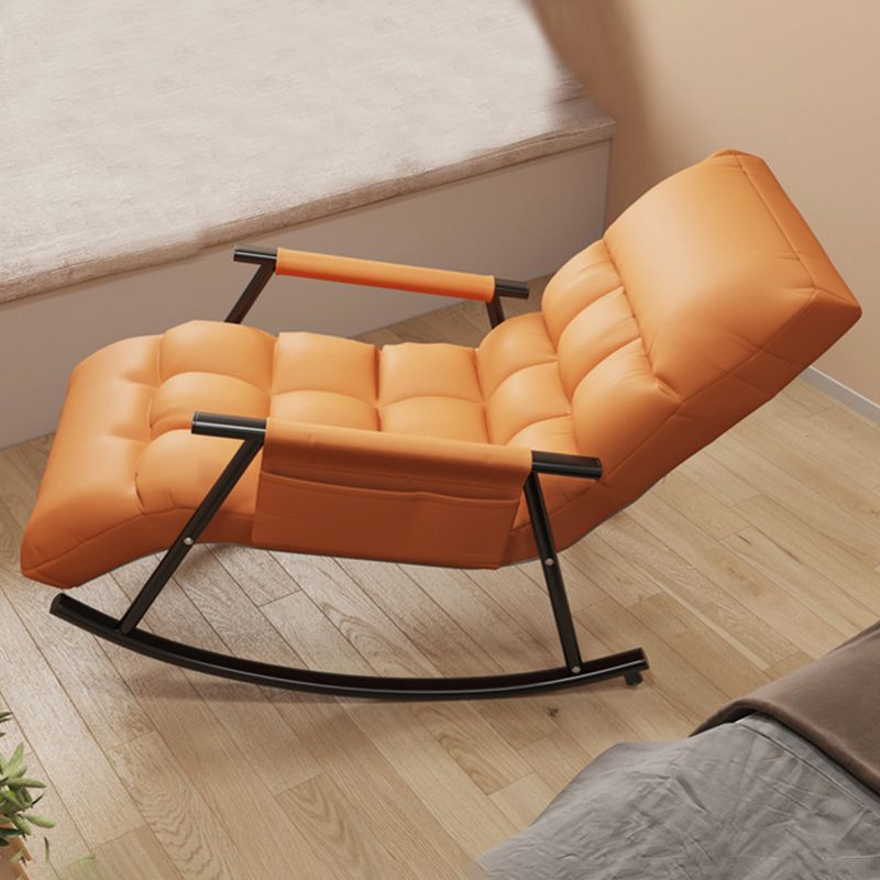 Modern Cushions Rocker Chair Metal Frame Spindle Rocker Chair for Living Room