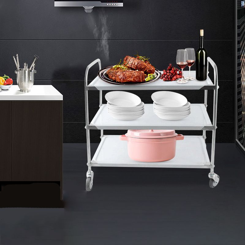 Modern Stainless Steel Prep Table Rectangular Rolling Prep Table for Dining Room