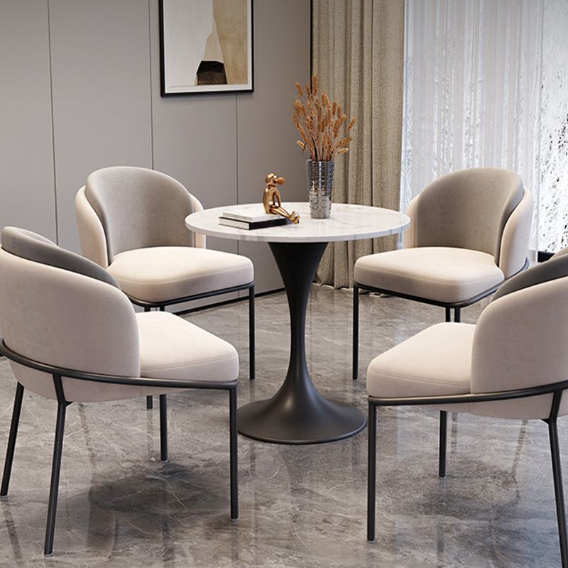 Modern Stone Round Dining Table Tulip Pedestal Table for Dining Room