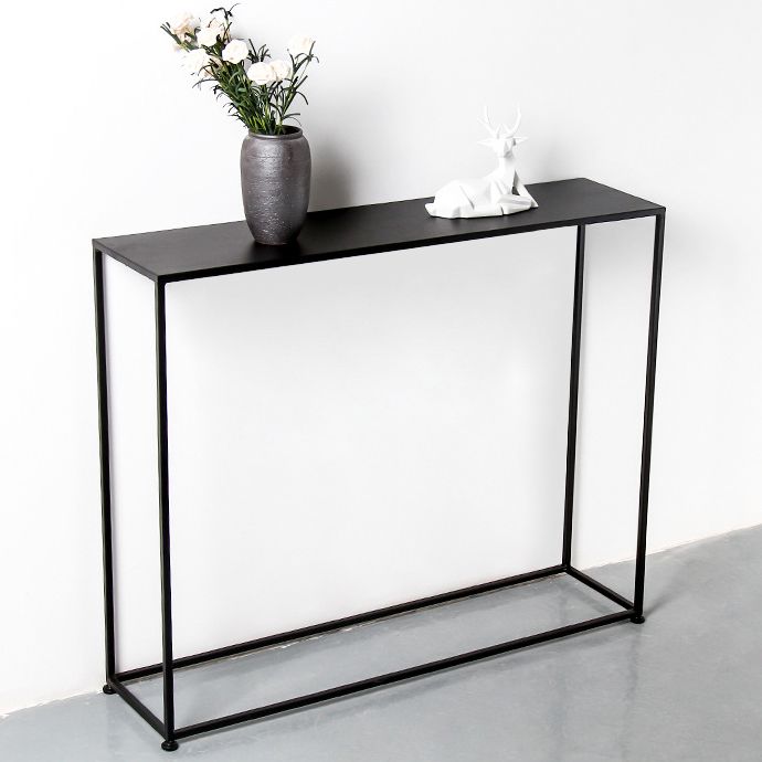 Contemporary Console Table Antique Finish Console Sofa Table in Metal
