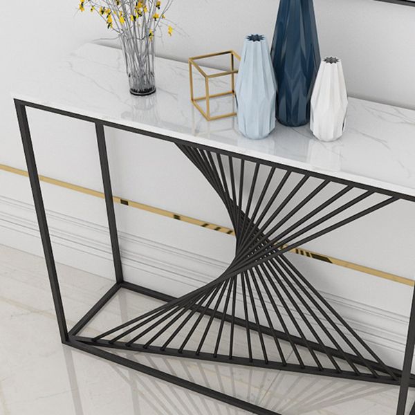 Marble Rectangle Accent Table 11.81" W 1-shelf Console Table for Hall