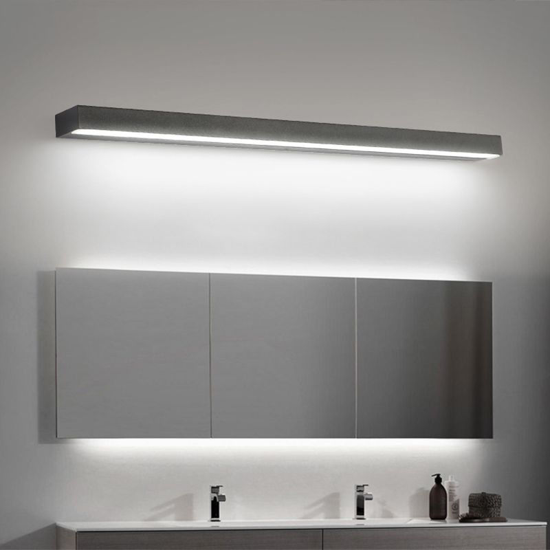 Rectangle LED Vanity Lamp Modern Minimalist Style Plastic Single Vanity Light