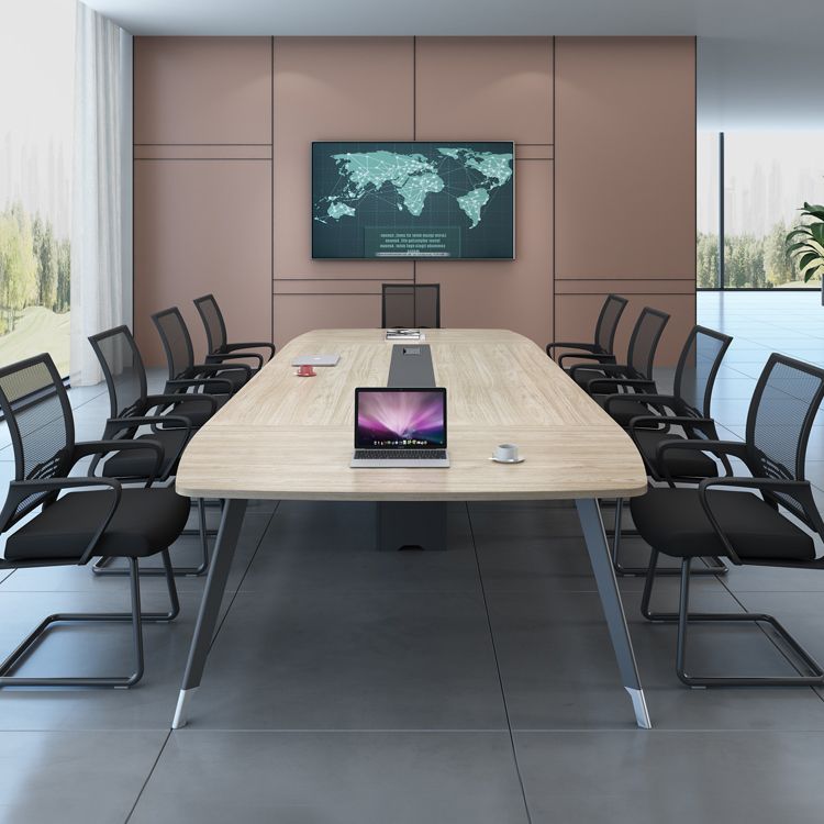 Artificial Wood Office Desk Conference Table Office Curved Writing Desk