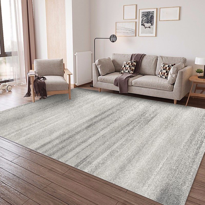 Casual Ombre Rug Blue and Grey Synthetic Rug Machine Washable Non-Slip Area Rug for Bedroom