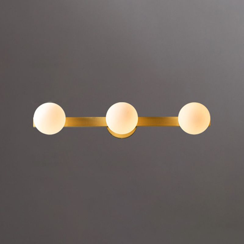 Copper 1-Light Ball Shade Wall Sconce Modern Style Mirror Wall Lighting in Brass