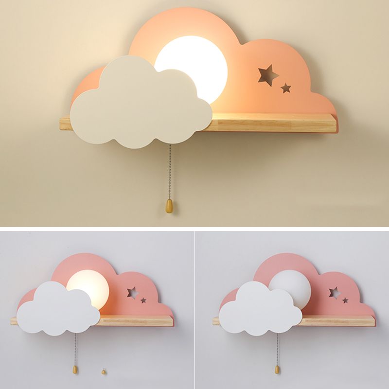 Nórdicos Macarons en forma de pared en forma de nube Iron Iron 1 Light Sponces