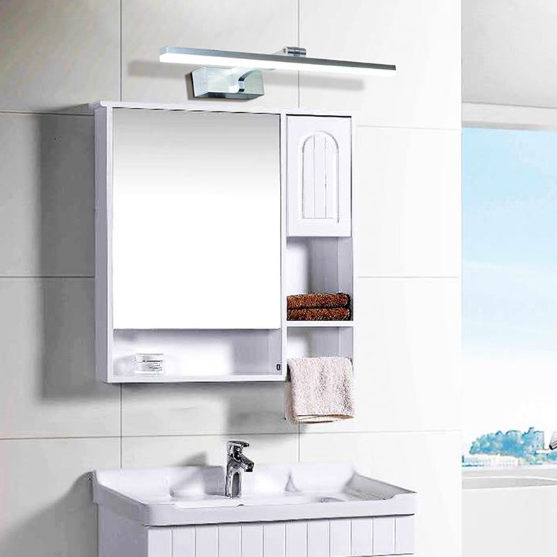 Linear Metal Wall Light Fixture Modern Style 1-Light Mirror Wall Mount Lighting