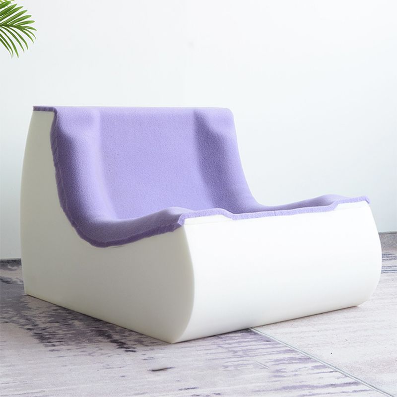 Scandinavian 41.7"Wide Solid Color Suede Sponge Armless Chair