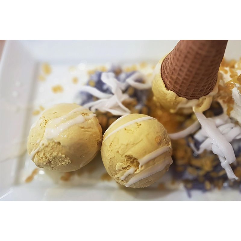 Customized Ice Cream Dessert Mural Photography Style Wall Covering for Dessert Shop