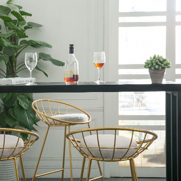 Industrial Table and Stool 1/4 Pieces Solid Wood Pub Table Set