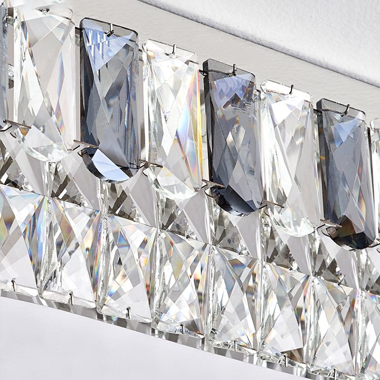 Plafonnier LED en cristal Simple et moderne, en acier inoxydable, forme géométrique, montage encastré