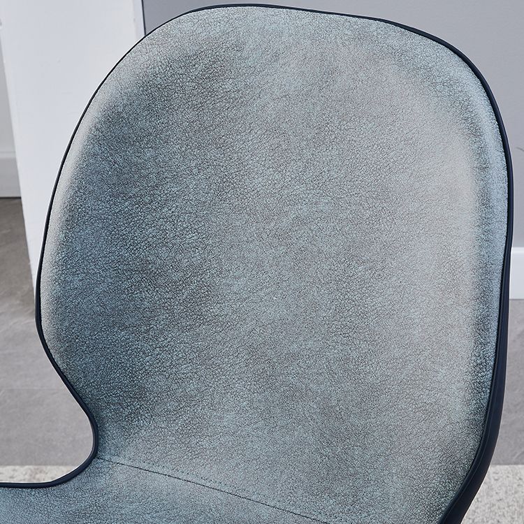 Home Scandinavian Side Chair Upholstered Solid Back Metal Dining Room Chair