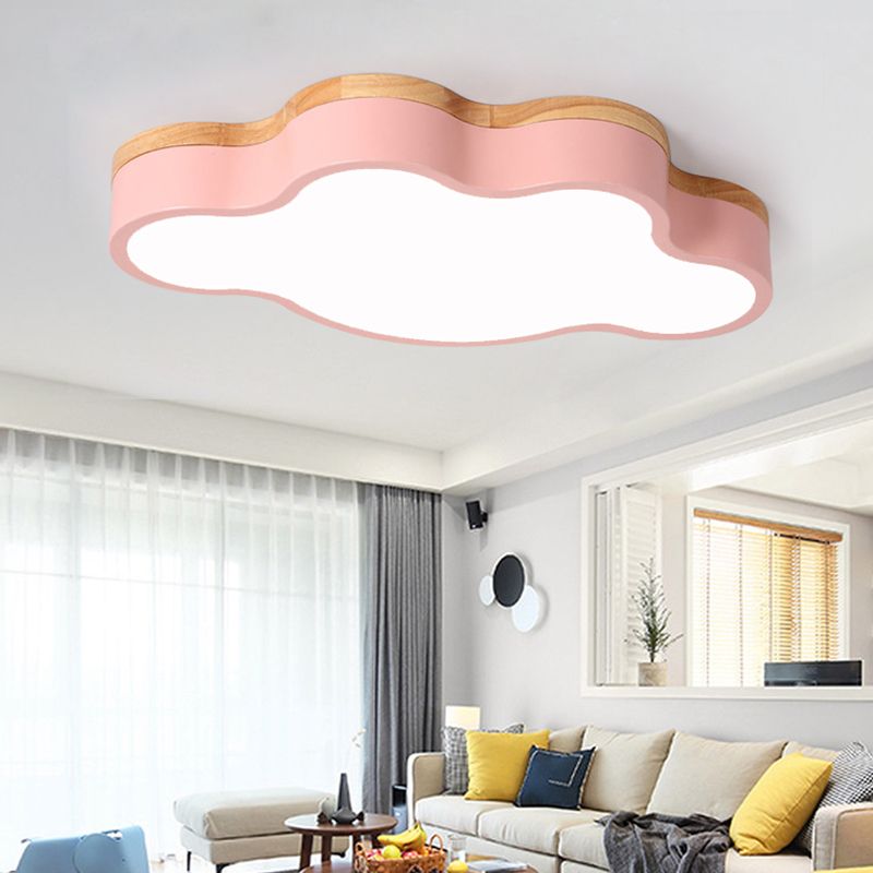Luci montate a soffitto in legno a forma di nuvola Illuminazione a soffitto a LED da incasso