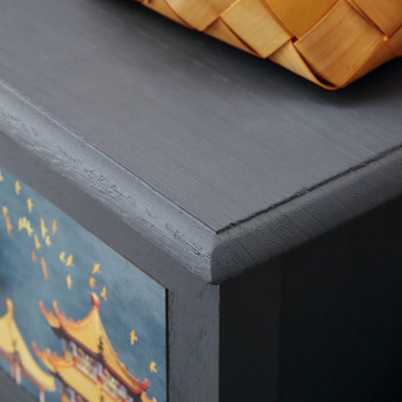 Traditional Solid Wood Bedroom Storage Chest Vertical Chest with Drawers