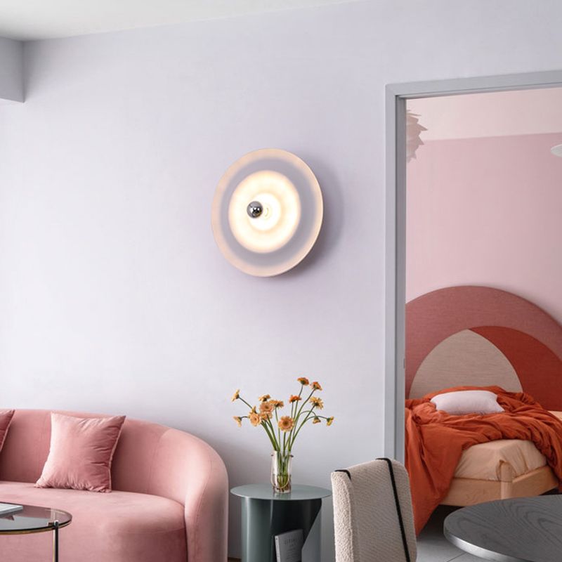Modern Wall Sconce Ripple Shape Wall Light with Metal Shade for Bedroom