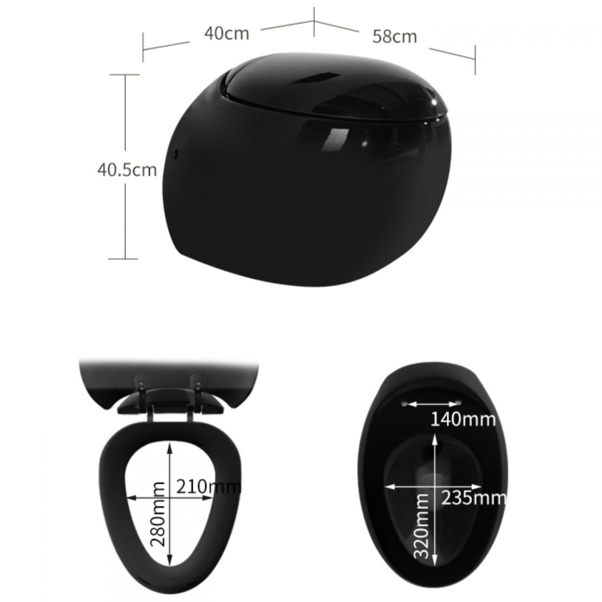 Contemporary Toilet Bowl One Piece Toilet Wall Mount Porcelain Urine Toilet