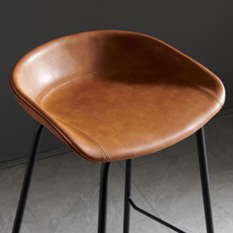 Faux Leather Armless Counter Stool Industrial Bristol Bucket Bar Chair