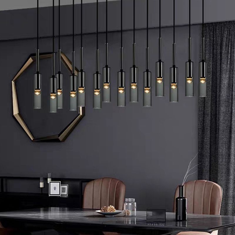 Cylindrical Shape Crystal Chandelier Pendant Light Simple Modern Style Indoor Ceiling Hanging Light