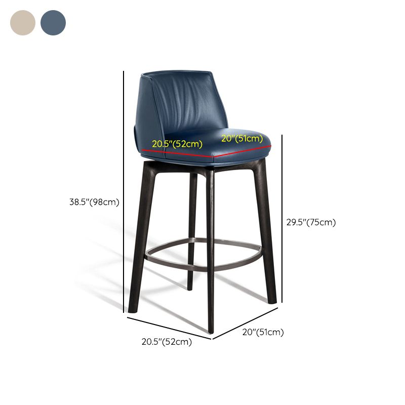 Scandinavian Solid Wood Bar Stools Indoor Stool with Footrest
