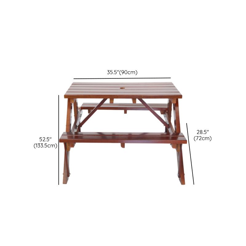 Farmhouse Rectangle Patio Table Water Resistant Picnic Table