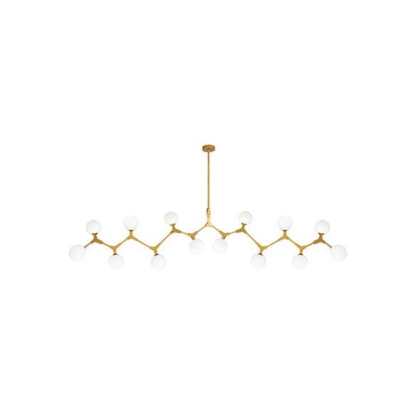 Ast Hanging Lampe moderne nordische Stil Opalglas 5/6/7 Lichter Gold Kronleuchter Licht