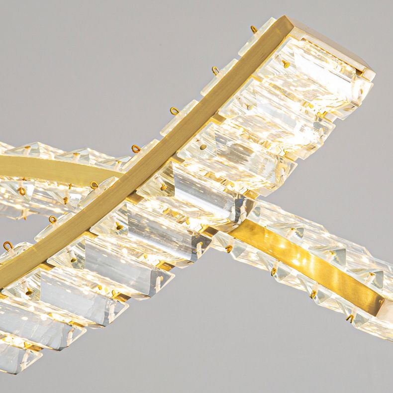 Modern 1/2-Light Golden Kitchen Island Lighting LED Ceiling Light