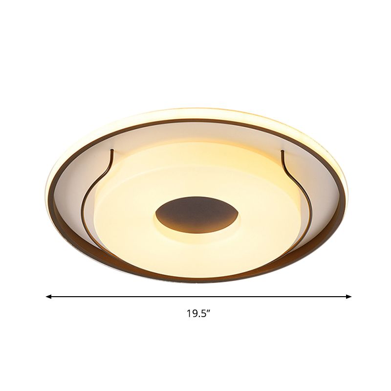 16"/19.5" Dia White Round Ceiling Flush Light Nordic Style LED Acrylic Flushmount Lighting in Warm/White Light