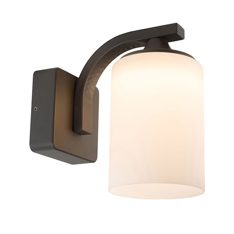 Zylinderwandhalterung 1-Licht Vintage Schwarzer Wandbeleuchtung für Schlafzimmer