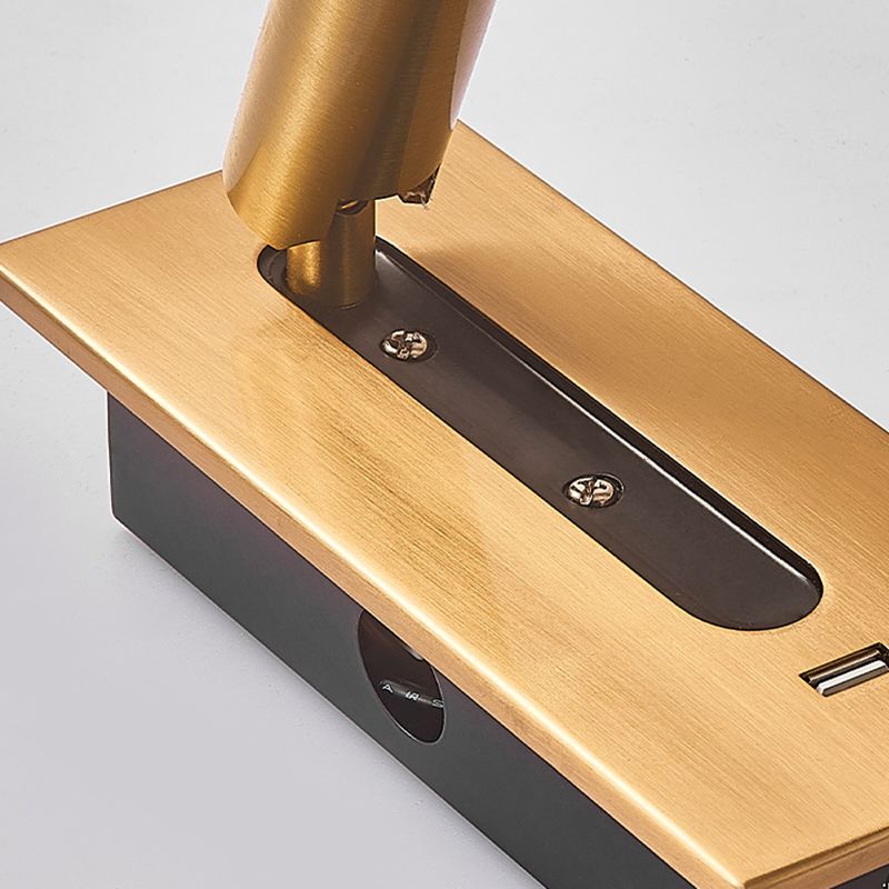 LED Modern Metal Wall Sconce Cylinder Shape Wall Light with Glass Shade for Living Room