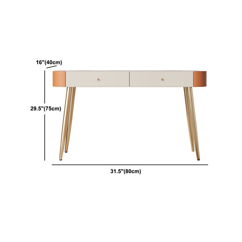 Glam Make-up Vanity with Drawers, Faux Leather Dressing Table