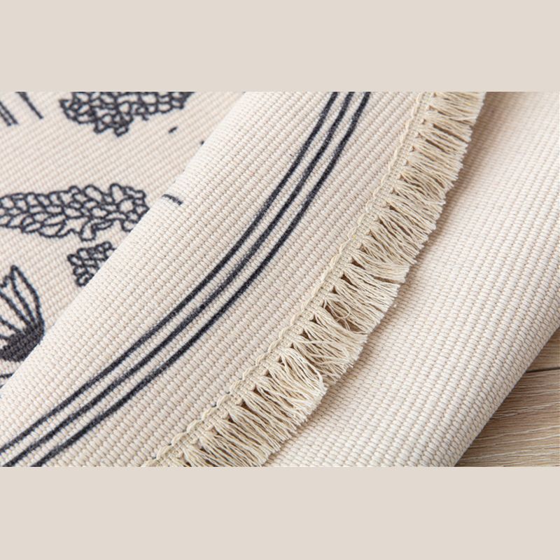 Bohemian Area Rug Americana Pattern Modern Carpet Fringe Design Cotton Blend Rug for Living Room