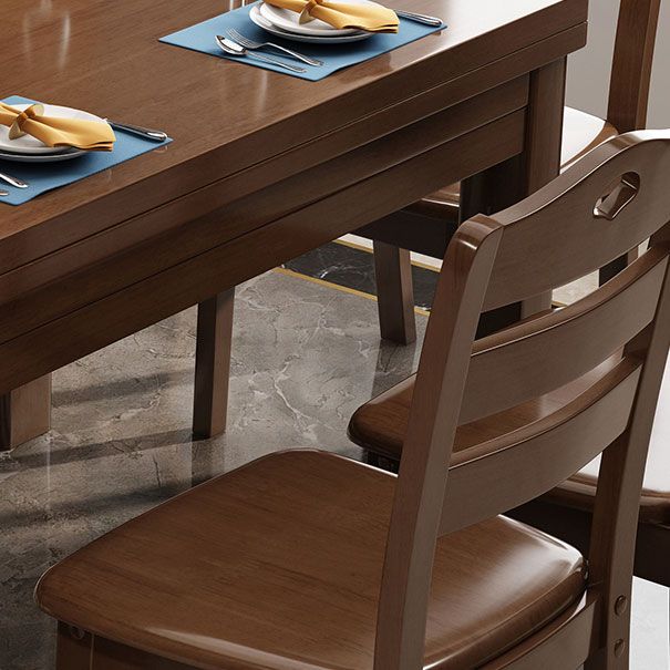 54.3''l Mesa de madera maciza moderna Mesa de comedor extensible con 4 patas Base