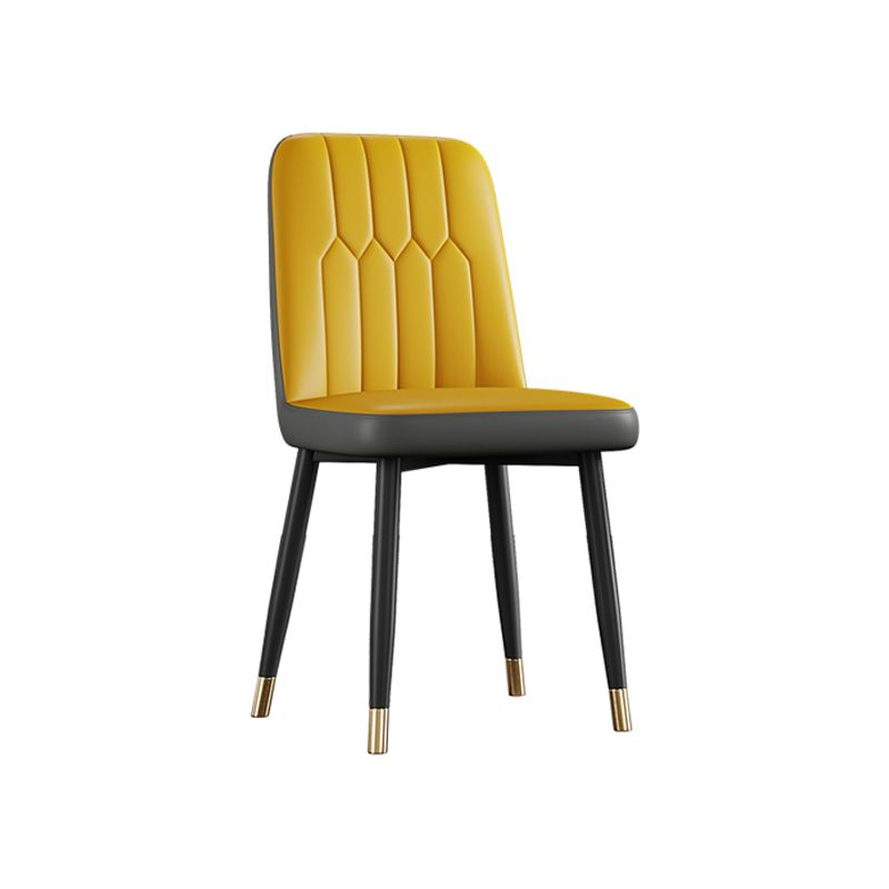 Silla de comedor de metal de estilo escandinavo, silla con respaldo sólido sin brazos