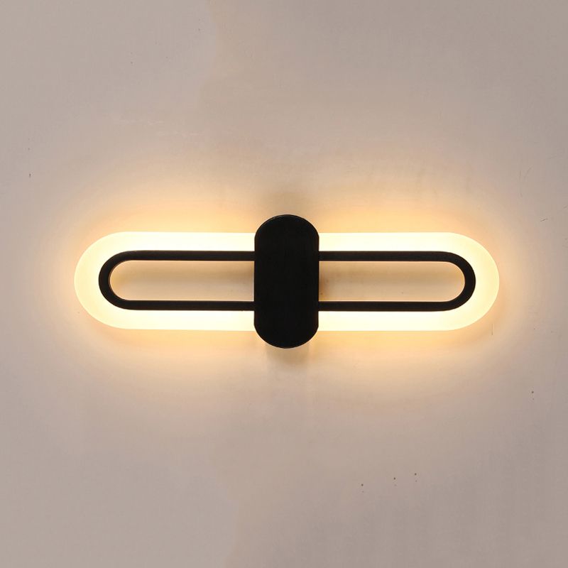 Minimalist LED Wall Lamp Ellipse Metal Sconce Lighting for Bedroom