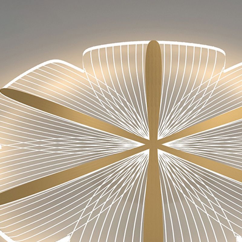 Metal Geometric Flush Mount Fixture Modern Flush Light Fixture in Clear