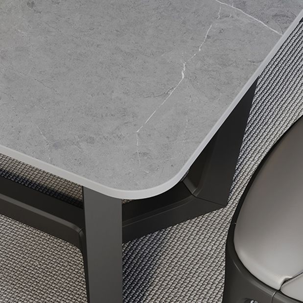 Modern 1/2/5/6/7 Pieces Dining Set Sintered Stone Dining Table with Leather Chairs