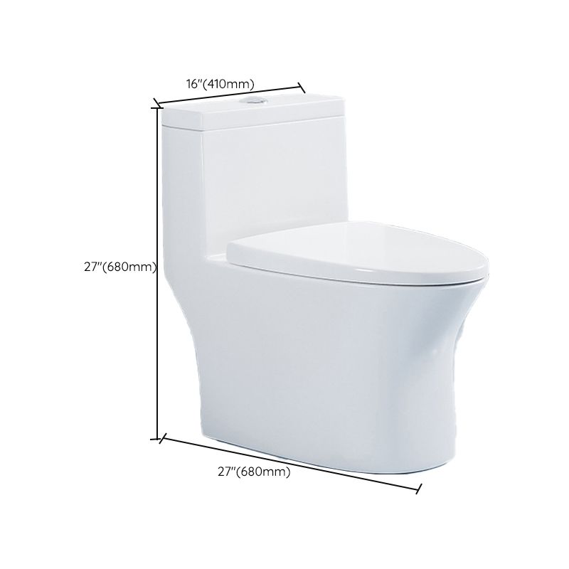 Contemporary 1 Piece Flush Toilet Floor Mounted White Urine Toilet for Washroom